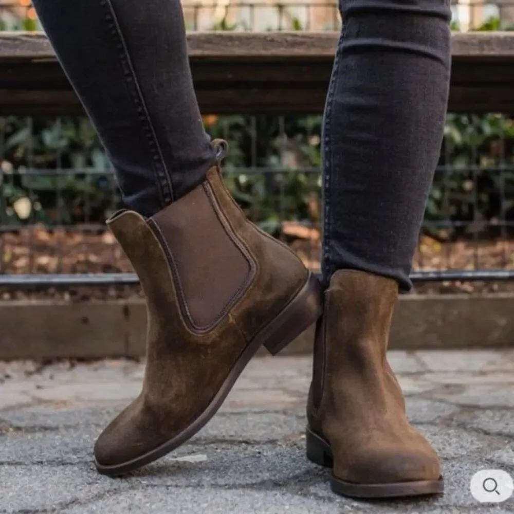 Thursday Boot Company Duchess Brown Suede Chelsea Ankle Boots Women’s Size 7